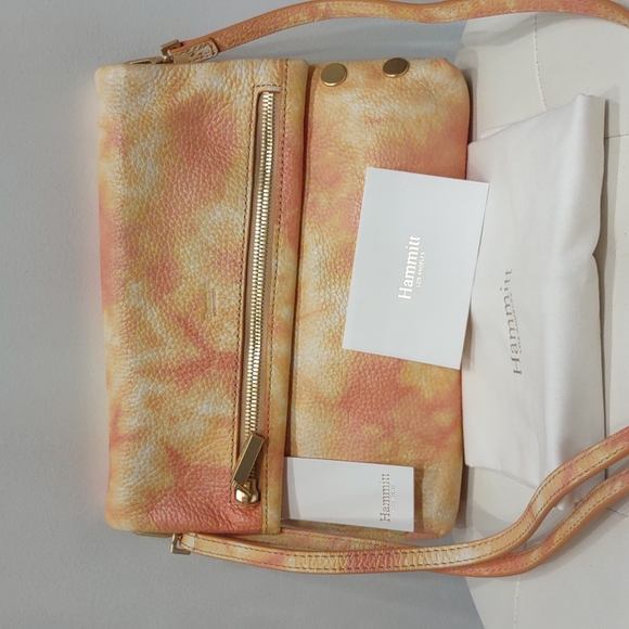 HAMMITT VIP Marigold mango tie dye clutch crossbody leather new purse $295 Fall